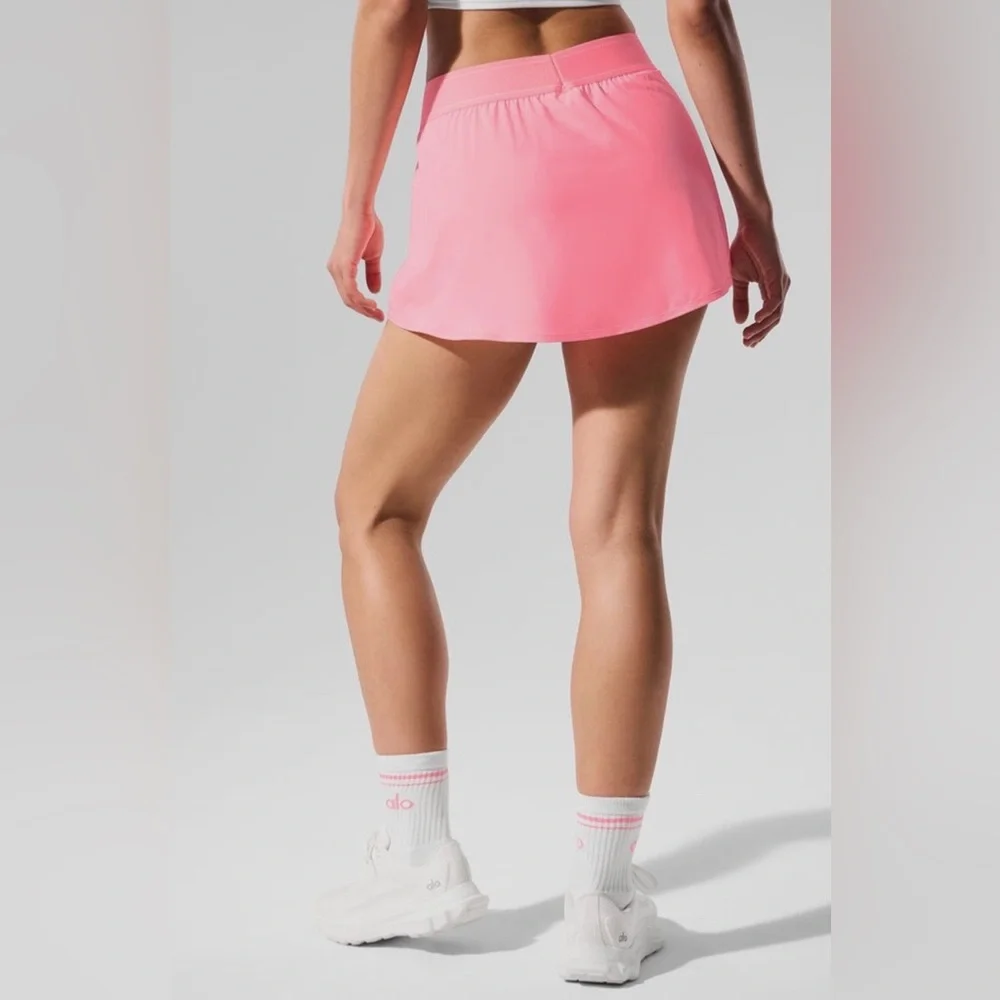Alo - Match Point Tennis Skirt Skort (Neon Bubblegum) - Picture 6 of 7